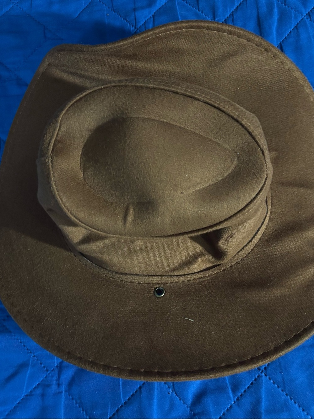 Men's Brown Felt Wide-Brim Hat